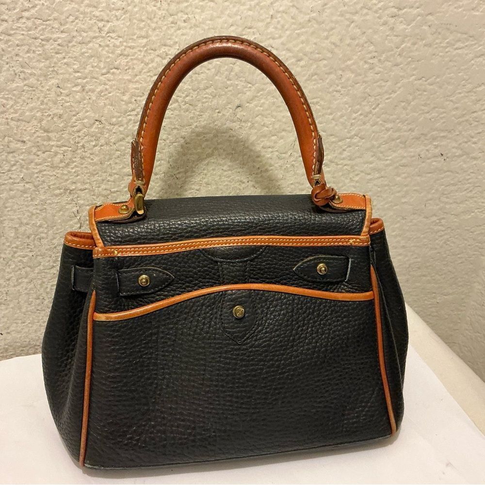 Dooney & Bourke Essex all weather Black and Tan Satchel - Picture 4 of 9